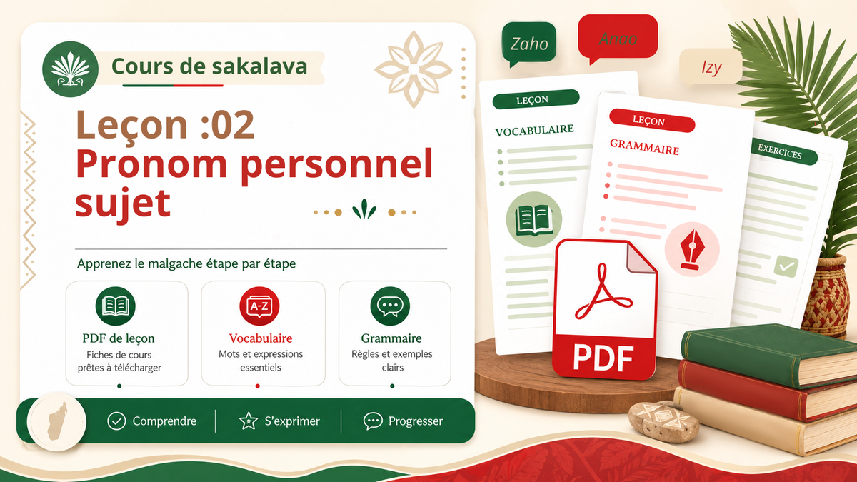 Apprendre le sakalava : le pronom personnel sujet